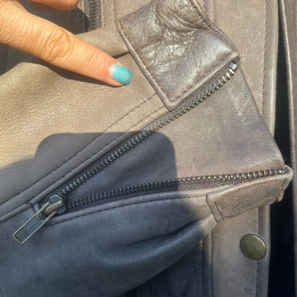 Vtg Hein Gericke Brown Moto Bikercore Grunge Worn In Edgy Leather Coat 40 - Picture 6 of 14